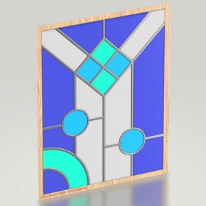 Prairie Style 1 Stained Glass Pattern - 6&quot; x 8&quot; Full Scale Digital Download
