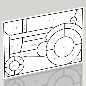 Tractor Stained Glass Pattern - 5.5" X 8" Full Scale Digital Download ...