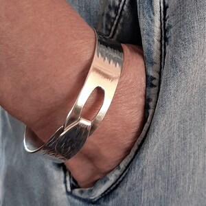 Sterling Silver Bracelet, Size Medium, Hand Hammered, Wide Bracelet, Artisan Jewellery, Unique Design, Special Gift