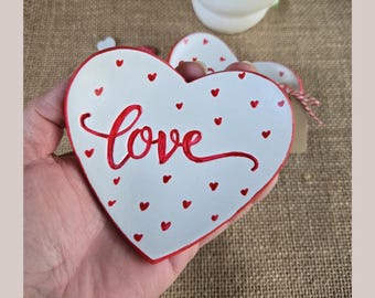 Handmade Heart Trinket Dish: Red Love Valentine's Gift
