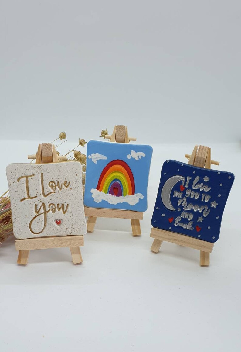 Mini Canvas Gifts Hand Painted Canvas and Easel Etsy UK