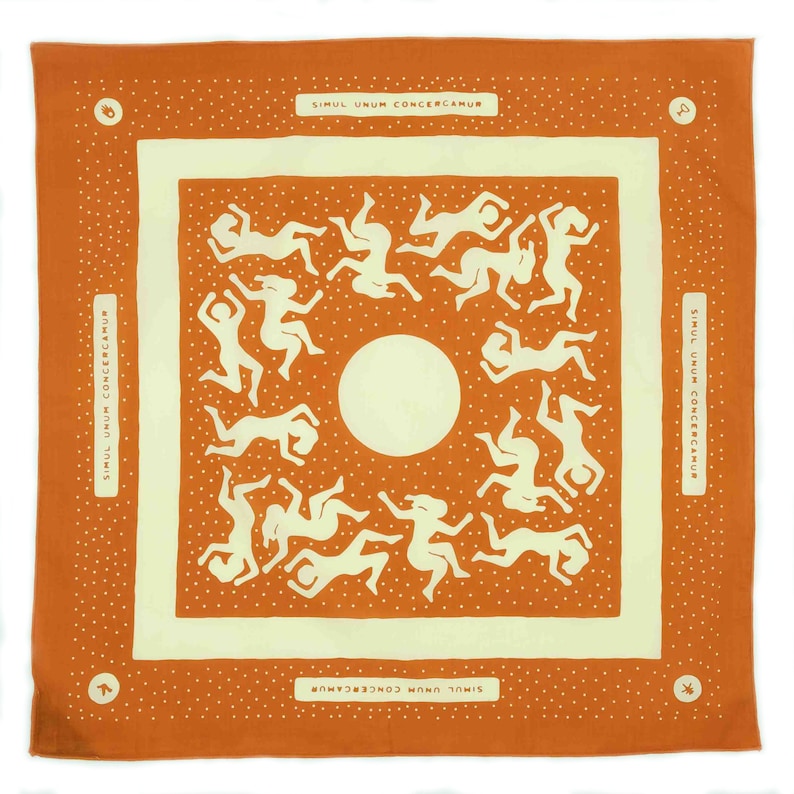 Handmade Original Unique Artist Design Fair trade certified Gives back to charity 100/% Organic Cotton Bandana
