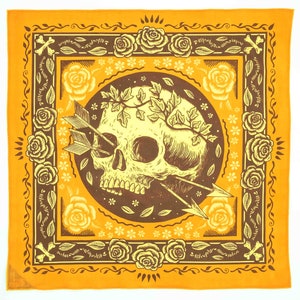 Bandana - 21'' x 21'' - Original Unique Artist Design, Gives back to charity, Handmade, Fair trade certified, 100% Organic Cotton