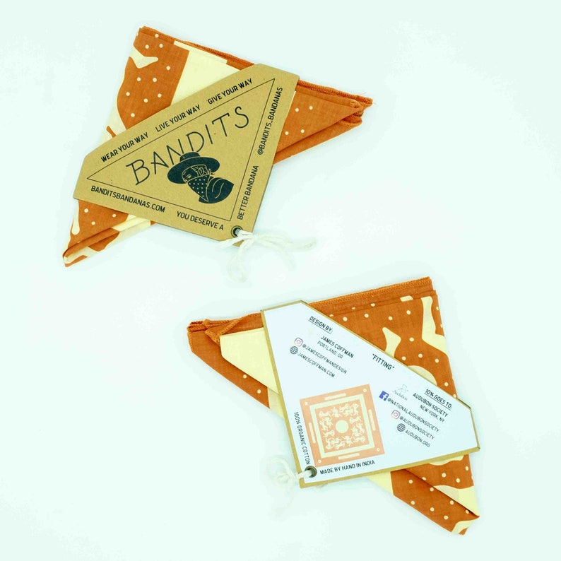 Handmade Original Unique Artist Design Fair trade certified Gives back to charity 100/% Organic Cotton Bandana