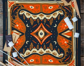 Bandana Teschio Zucchero Gatto 21x21 Pollici &ndash; Hot Leathers, Nero/rosso/grigio/bianco, Unisex