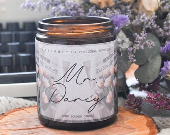 Mr. Darcy Jane Austen Candle / Scented Candle / Bookish Candle / Book Lovers Scented Candle / Hand Poured Candle / Bookish Candle / Gift