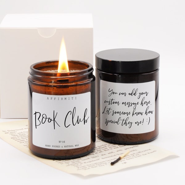Book Club Candle / Literary Gift / Scented Candle / Wood Wick Candle / Hand Poured Candle / Home Decor Candle / Gift For Her