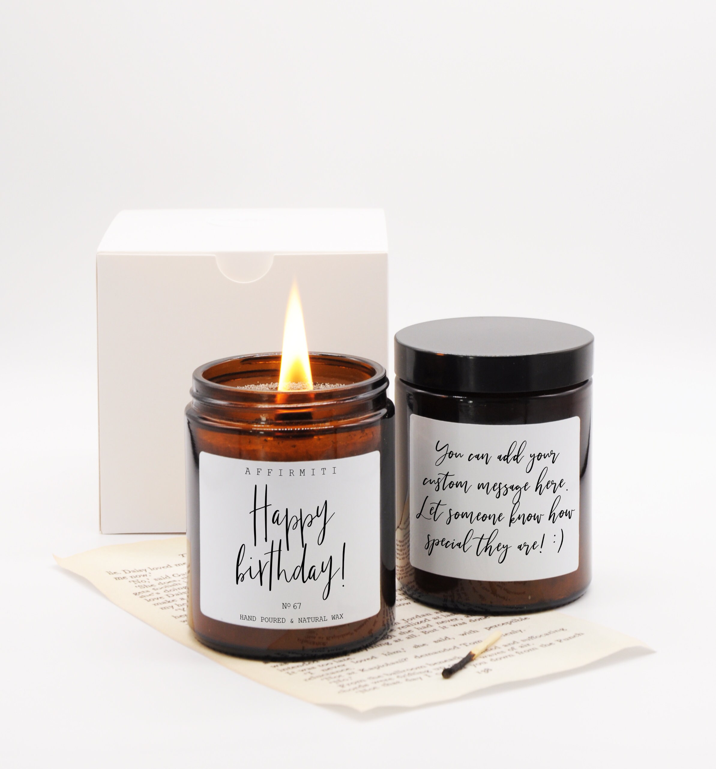 Happy Birthday Birthday Gift Birthday Candle Scented Etsy