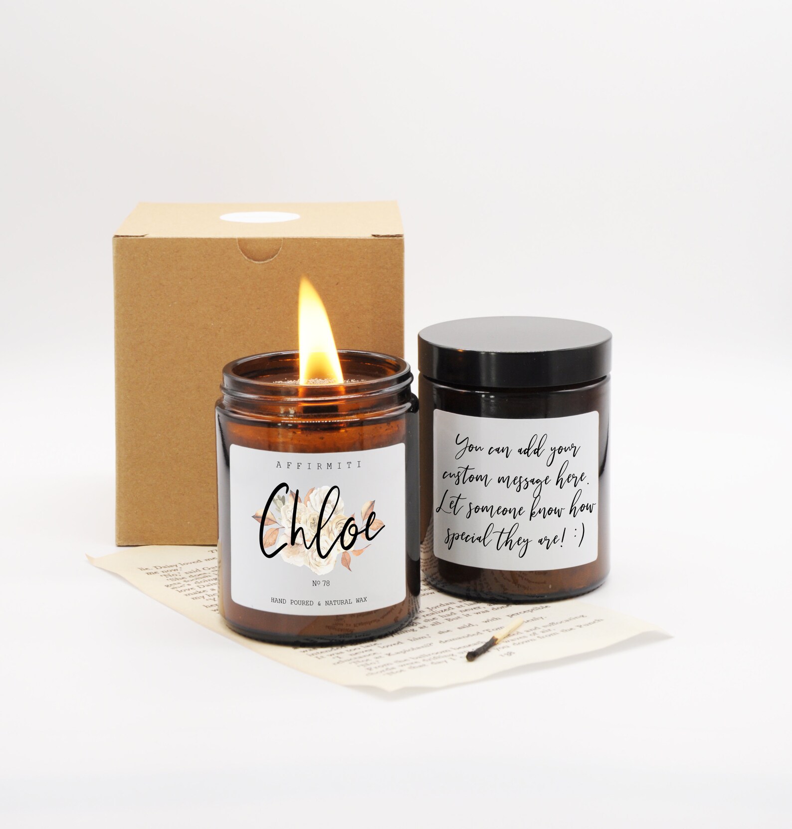 Your Name Candle / Personalized Gift / Custom Scented Candle / Etsy