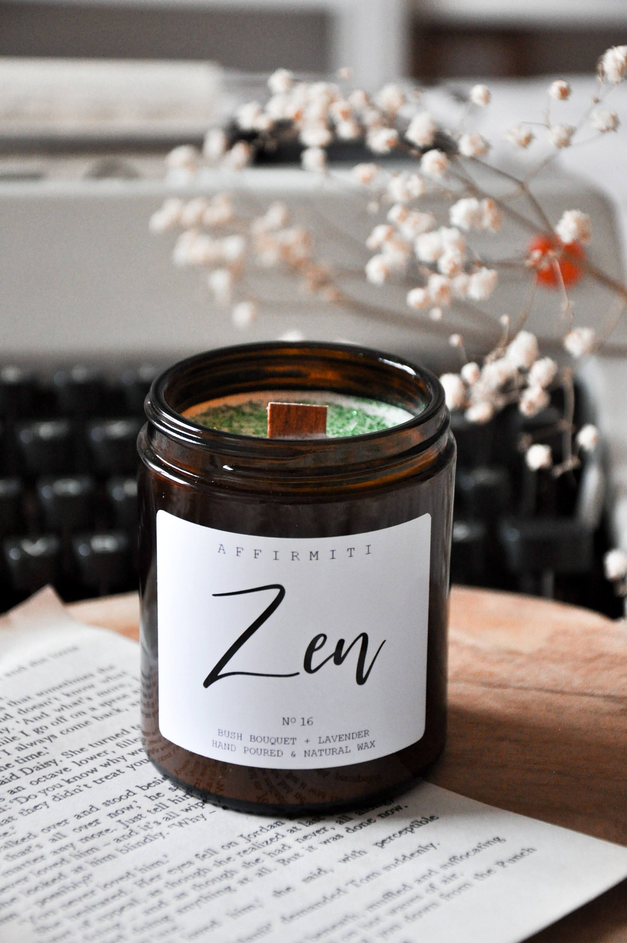 Zen Candle / Scented Candle / Lavender Candle / Wood Wick Etsy