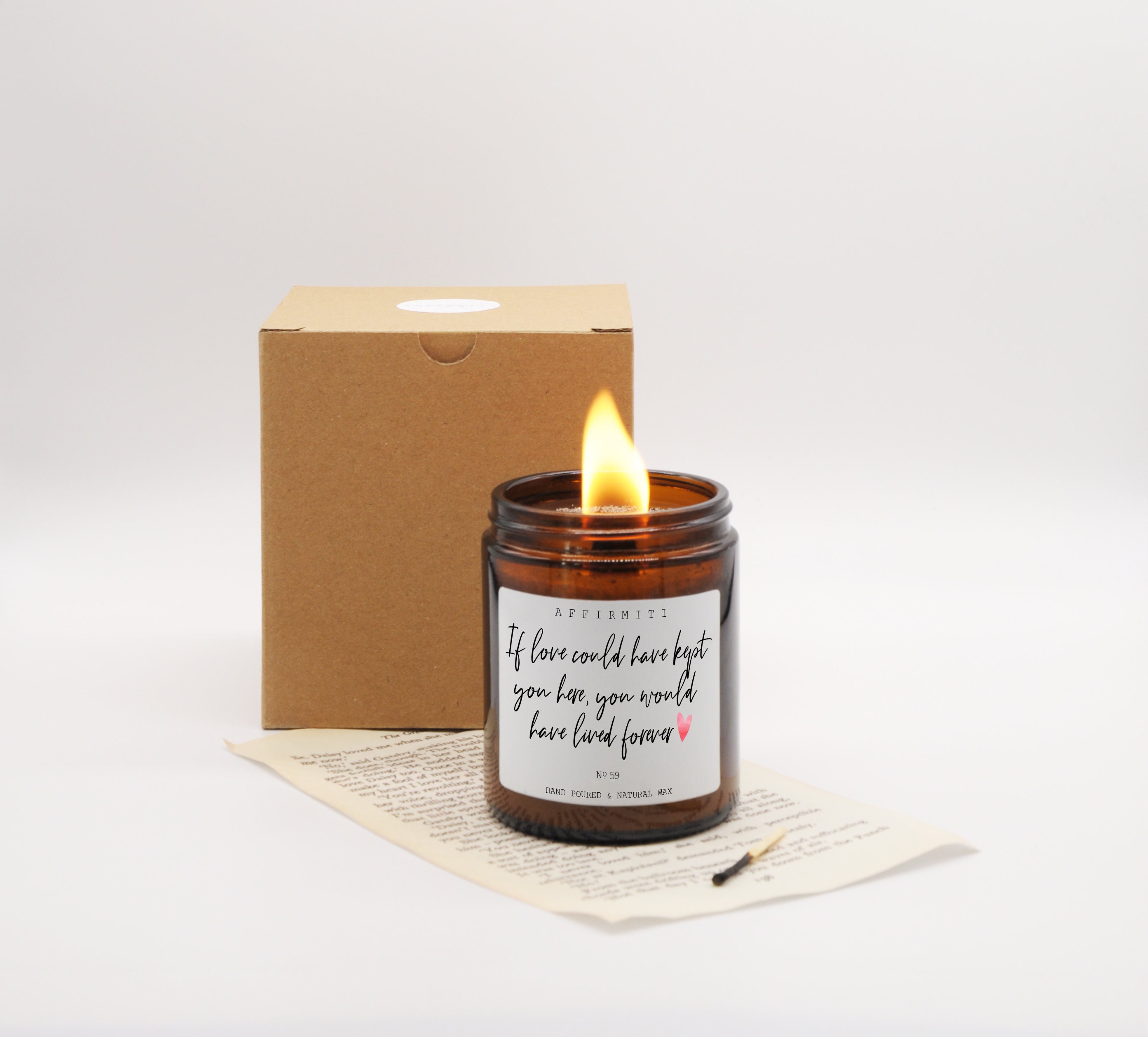 Remembering Candle / Loss and Grief Gift / Scented Candle / Wood Wick