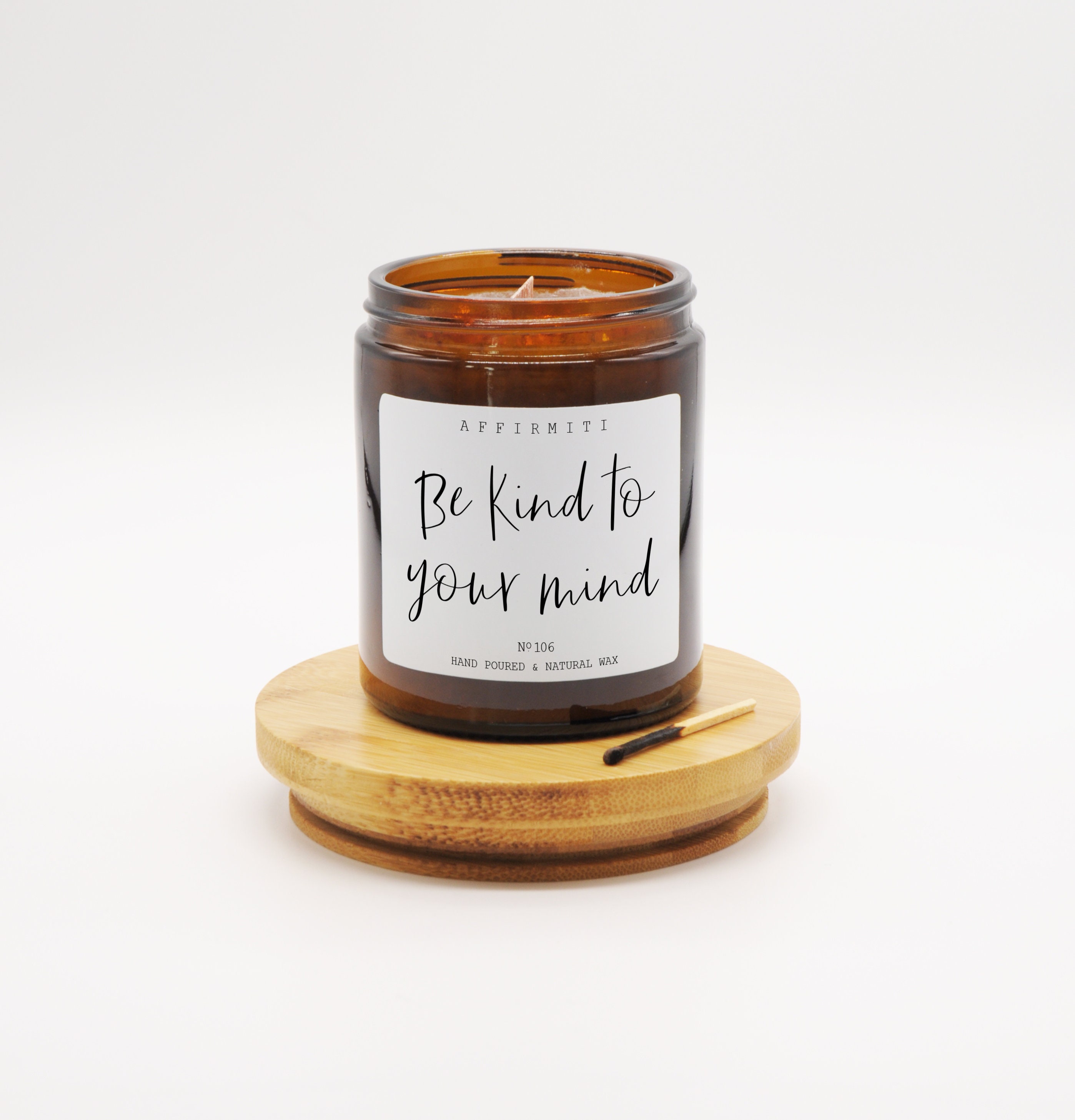 Mental Health Candle / Anxiety Gift / Scented Candle / Wood Etsy