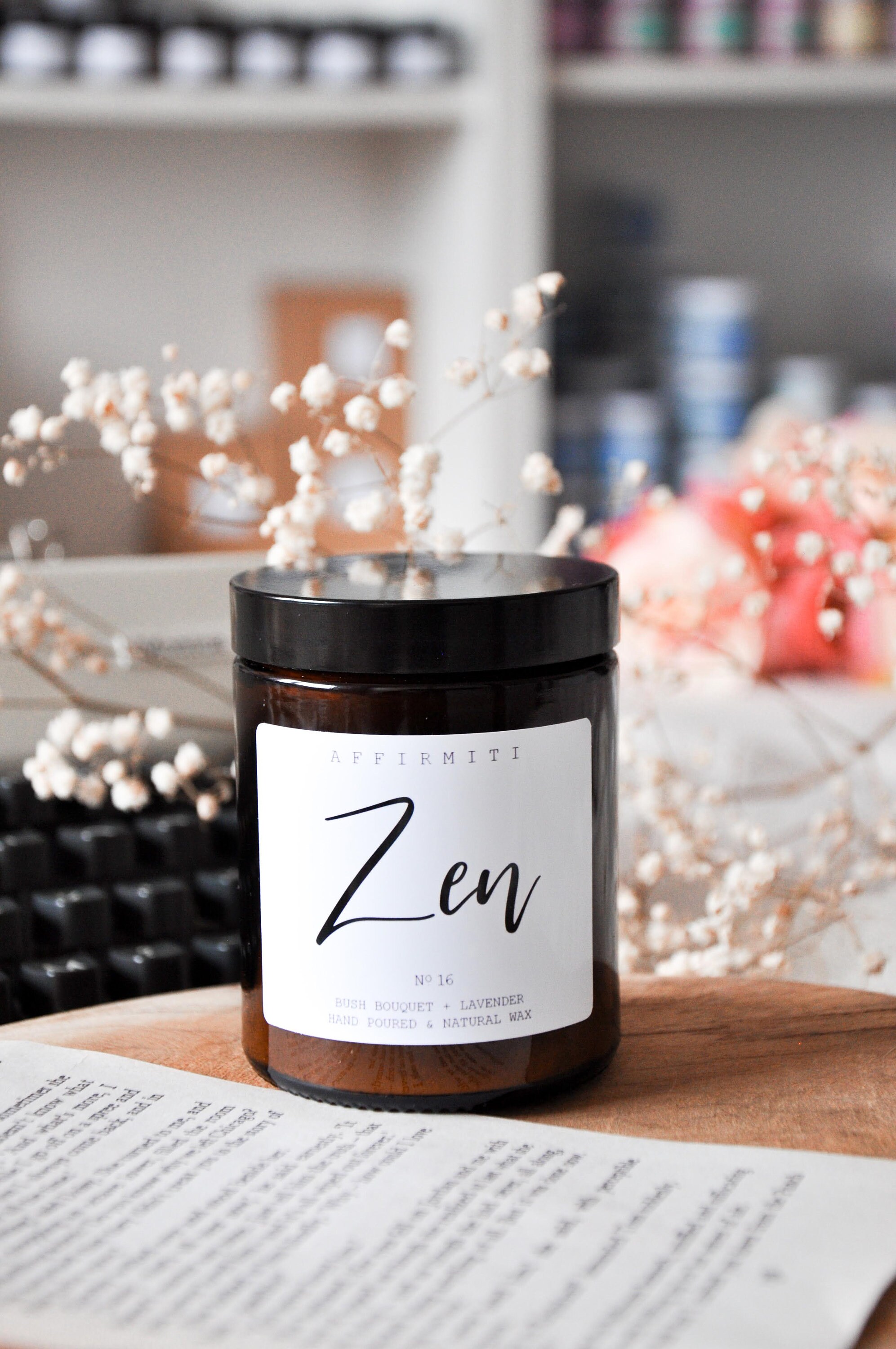 Zen Candle / Scented Candle / Lavender Candle / Wood Wick Etsy