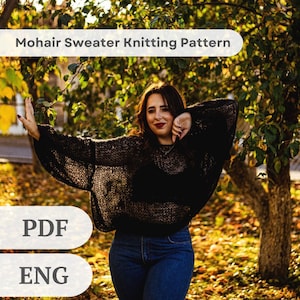 Mohair Sweater Knitting Pattern: Oversized Jumper DIY (PDF Pattern)