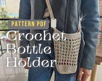 DIY Crochet Water Bottle Carrier: Step-by-Step Instructional Pattern PDF for Eco-Conscious Users.