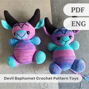 Devil Baphomet Crochet Pattern Toys Devilish Amigurumi Tutorial Crochet Toy Devil Patterns Crochet Doll Devil with Pentagram Crochet Demon