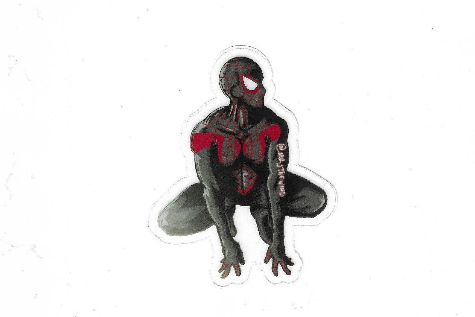 Spiderman Miles Morales Semitransparent Vinyl Sticker Etsy