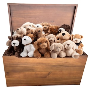 TREASURES ABOUND- Solid Wood Toy Box Nursery Furniture Birthday Gift Toy Chest Blanket Storage Entryway Christmas Wooden Walnut 30” image 1