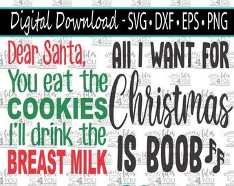 Breast Feeding Funny,  Breast Feeding Christmas, First Christmas, My Christmas, Baby Christmas, First Xmas Svg, First Xmas Design