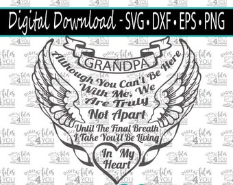 RIP Grandpa, Angel Grandpa Digital, In Memory of Grandpa Svg, In Memory of SVG, Grandpa In Heaven svg, Father's Day, Grandpa in Heaven