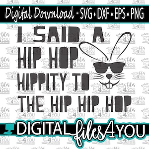 Hip Hop Easter Bunny SVG, Hip Hop Easter Digital Download, Easter Bunny SVG, Hip Hop Easter SVG, Easter Cricut File, Easter svg, Hip Hop Hip