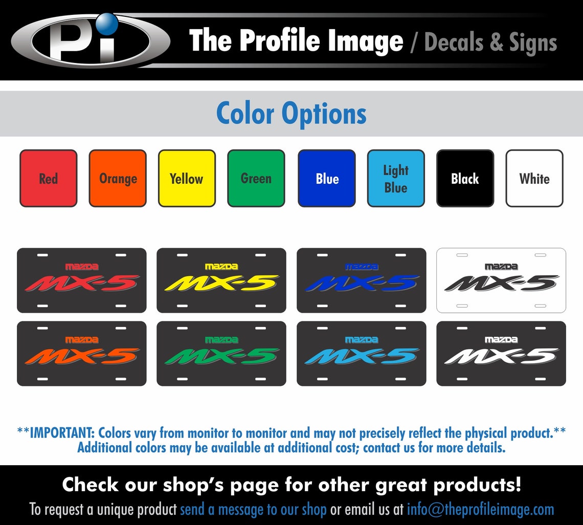 Mazda Miata MX5 Custom Aluminum License Plate Etsy