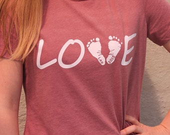 Personalized Baby Footprint Shirt Customized with Actual Footprints