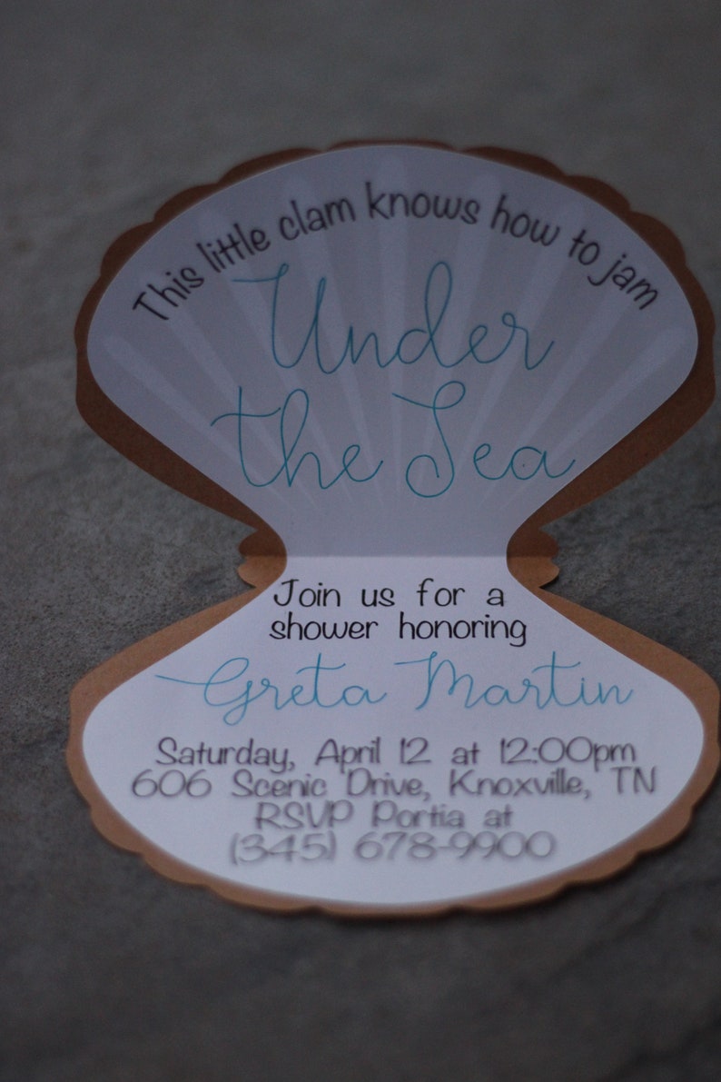 SVG File for Seashell Invitations for Birthday Engagement - Etsy