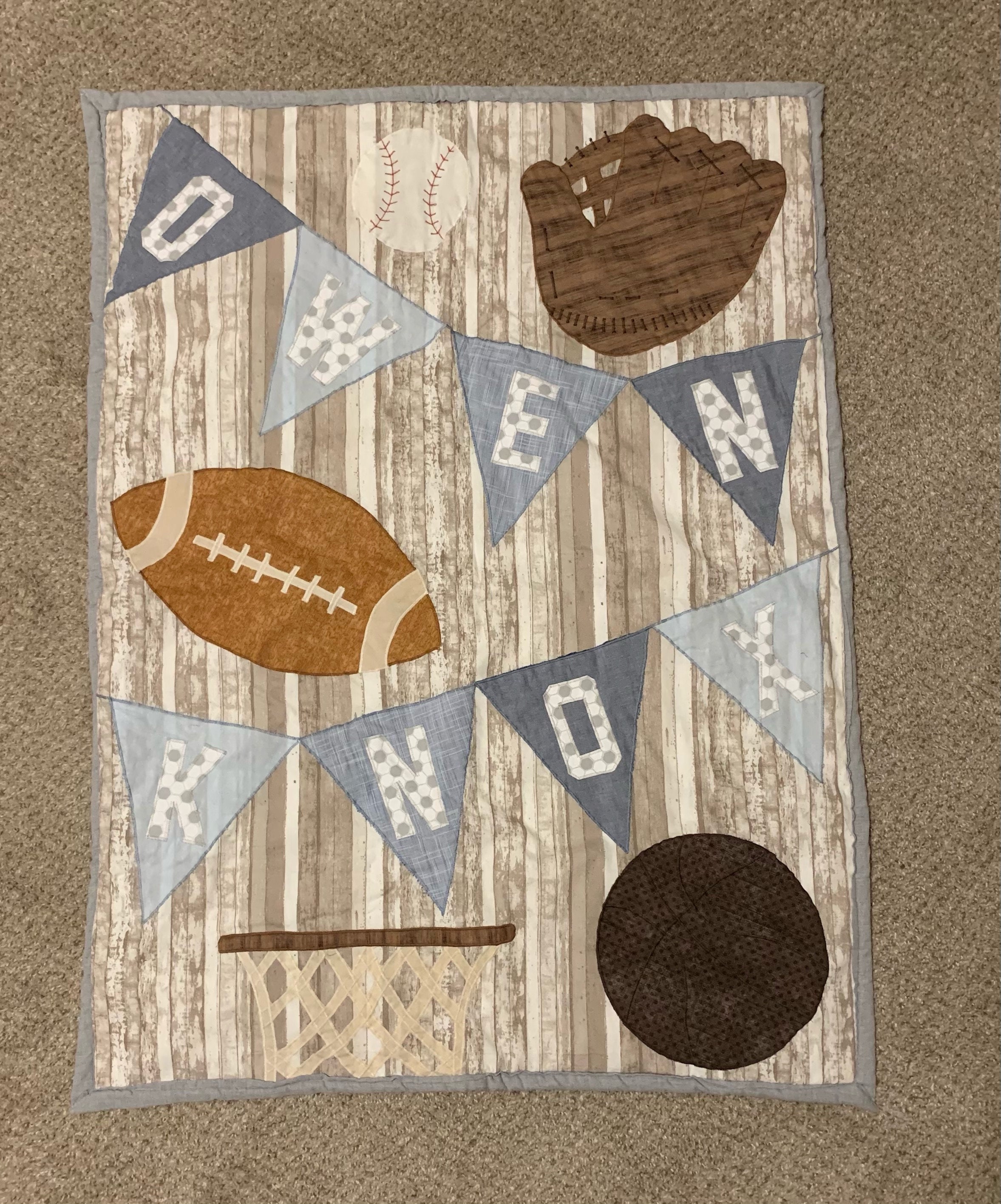Vintage Sports Baby Blanket for Sports Themed Nursery Etsy