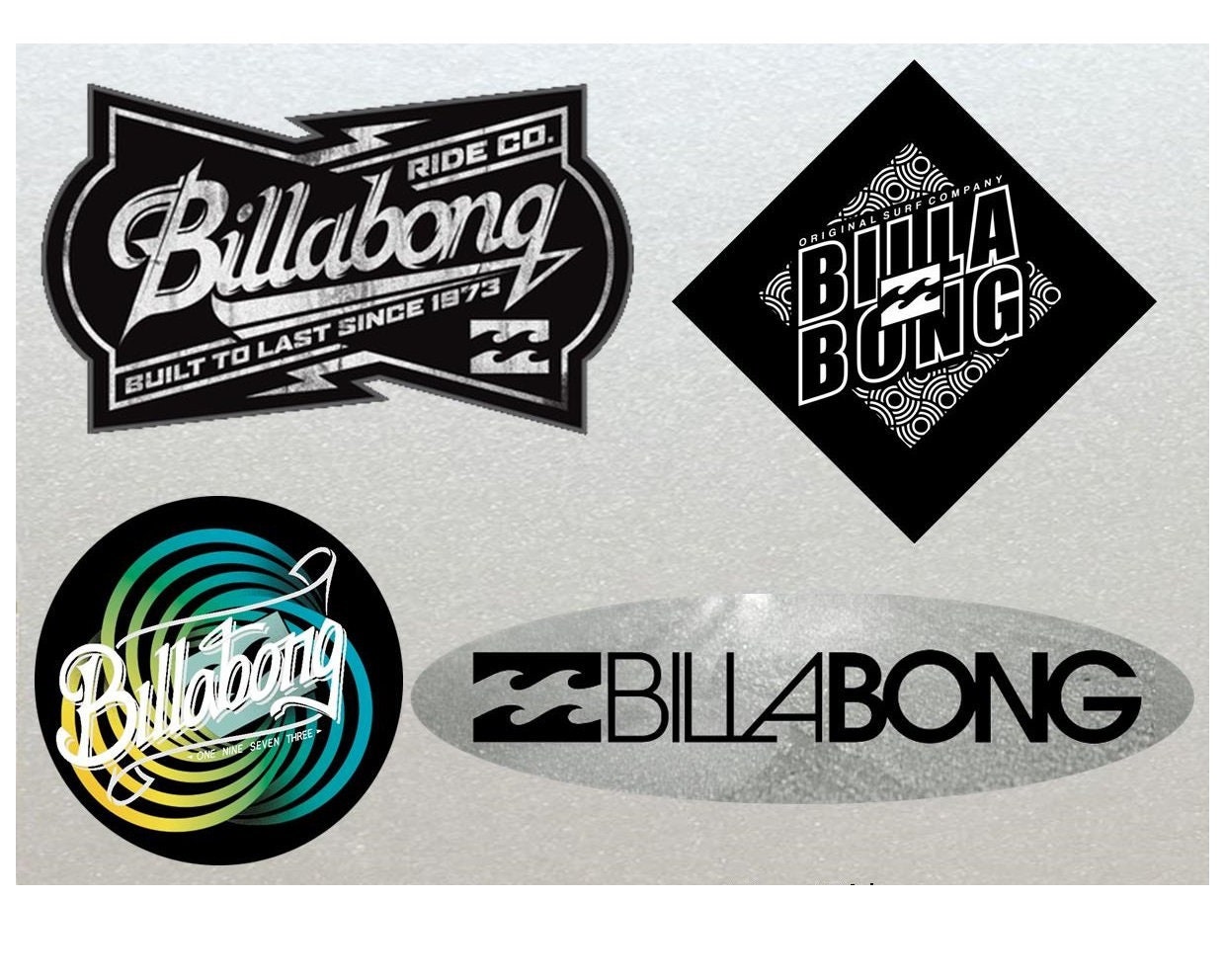 Billabong Custom V2 Mixed Surf Board Stickers Set x 4 Unique Etsy