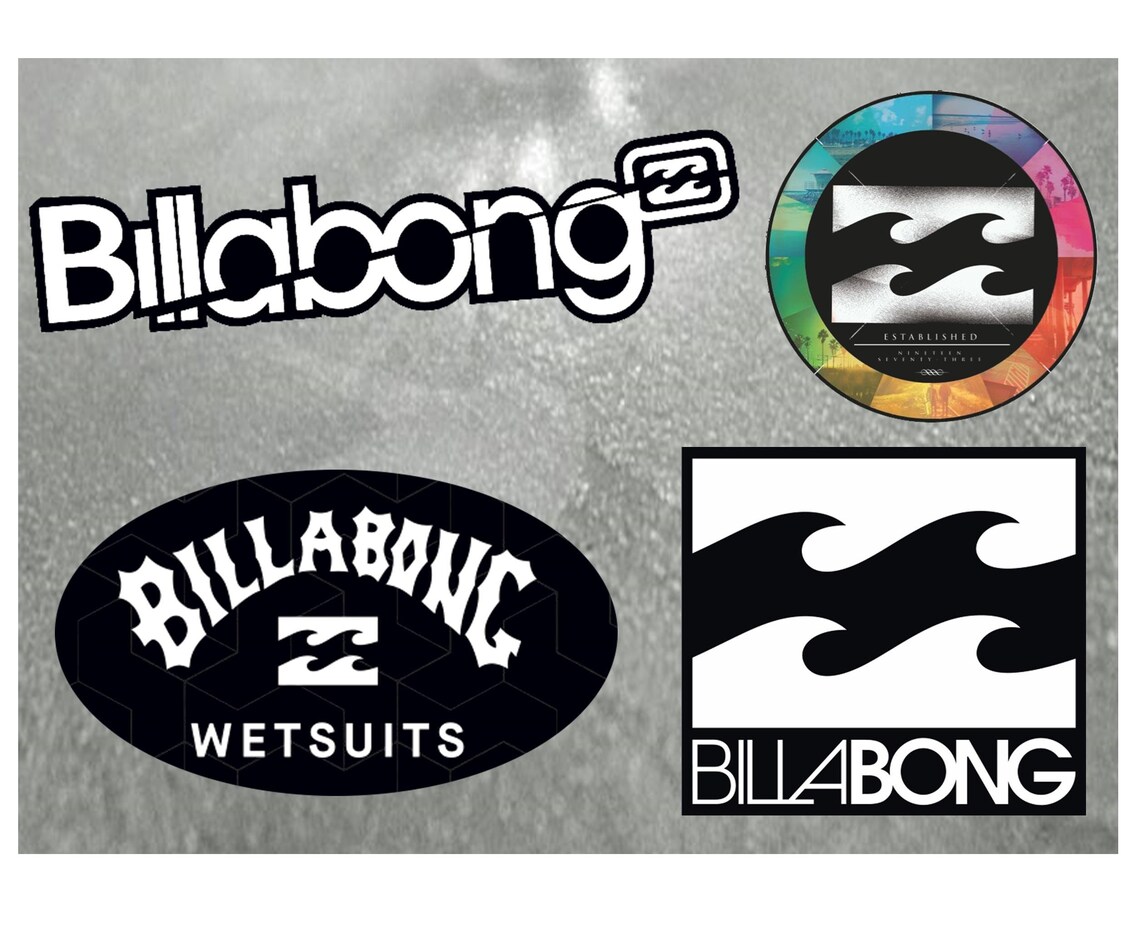 Billabong Custom Mixed Surf Board Stickers Set X 4 Unique Etsy