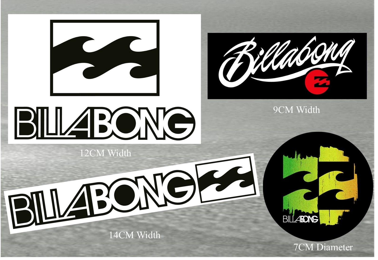Billabong Custom MX Surf Board Stickers Set x4 Coche Etsy