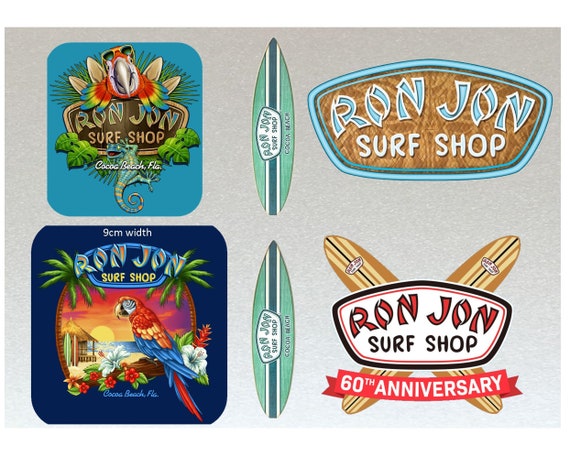 Ron Jon Surf Board Stickers Set X6 Laminated Water Resistant | Etsy