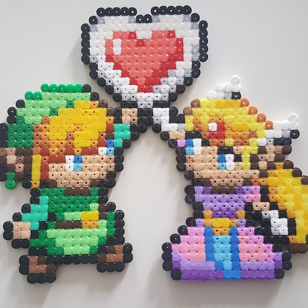 Perler The Legend of Zelda - Link & Zelda Perler beads - St Valentin perler