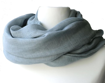 Grey blue Scarf Shawl: Fair Trade Lightweight Cover-Up