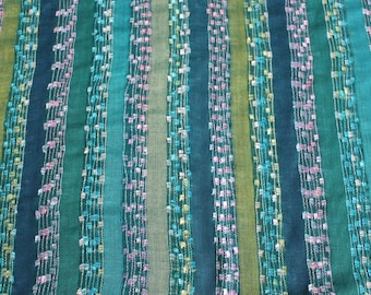 Teal - Blue/Green Stripy Scarf, Casual Shawl, Pashmina, Head Scarf, Wrap, Fair Trade
