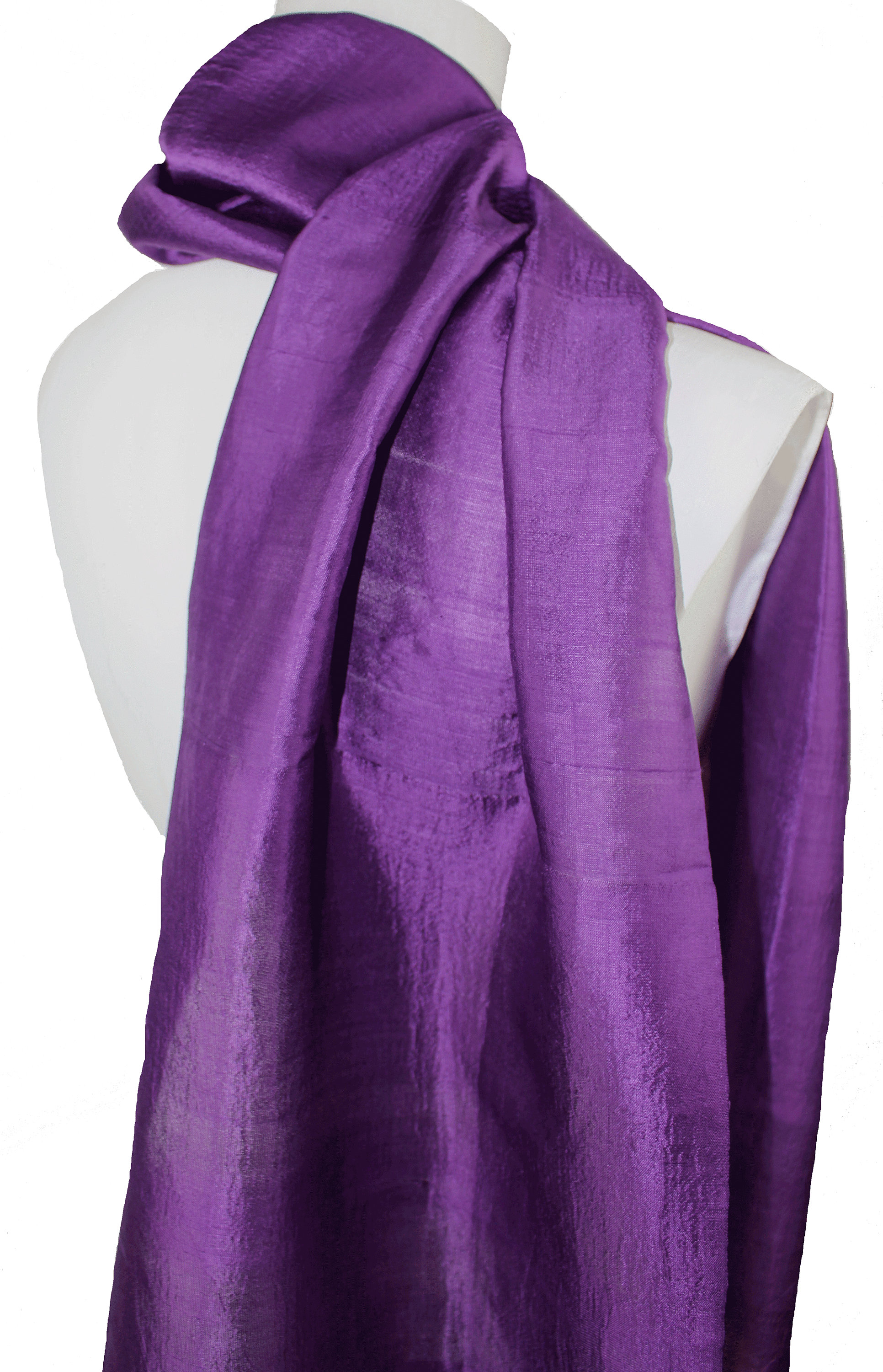 Womens Scarf Long Purple Silk Scarves Purple Silk Scarf, Hand Loomed, Raw Silk Neck Scarf Size