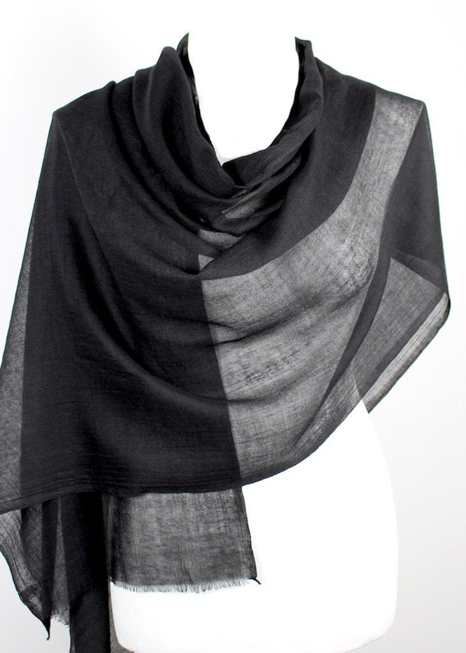 black wool pashmina wrap