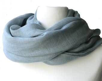 Grey blue Scarf Shawl: Fair Trade Lightweight Cover-Up