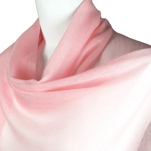 Wool Pashmina, Shell Pink, Baby Pink, Sheer Superfine Wool Shawl or Scarf