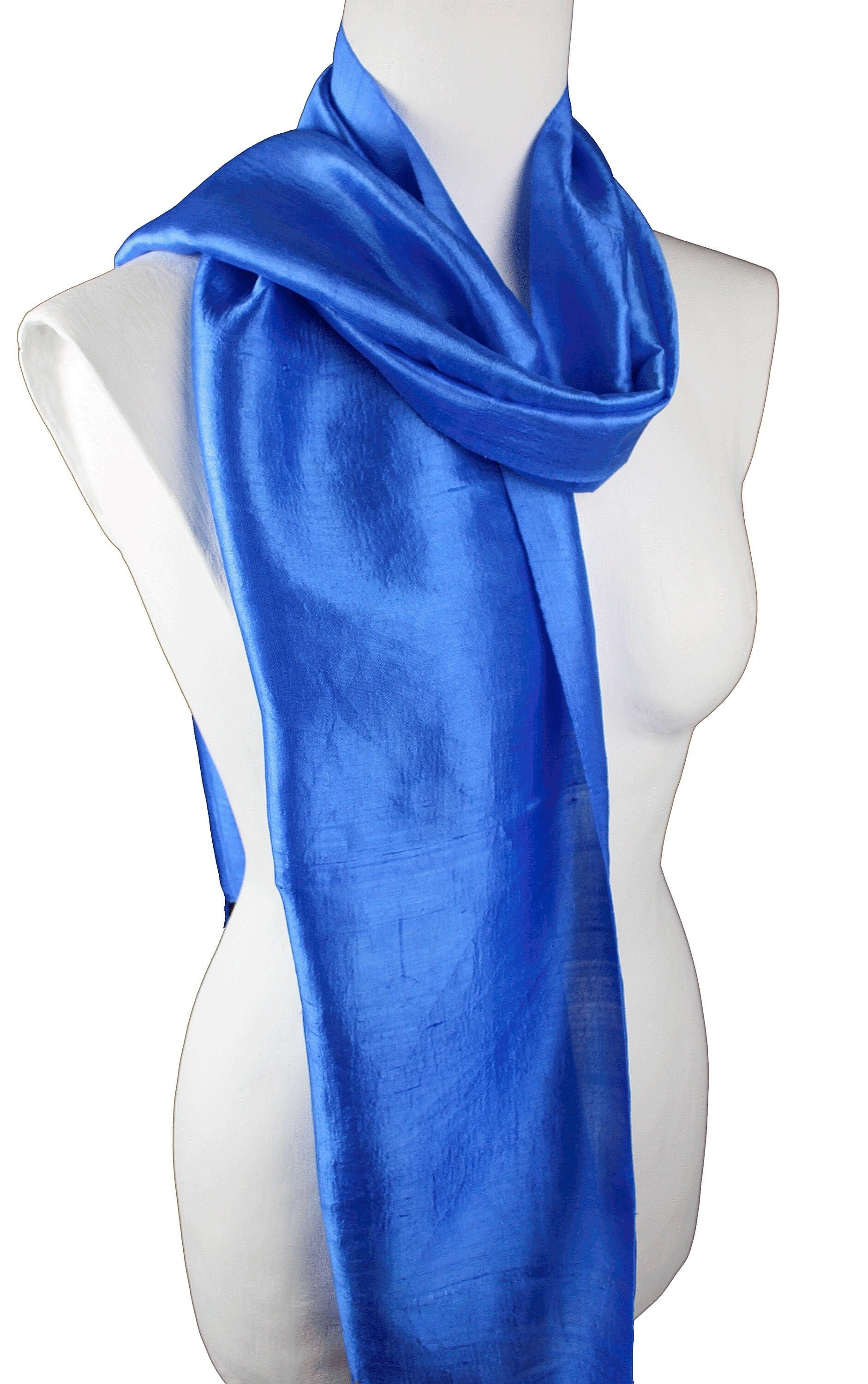Royal blue silk scarf sale