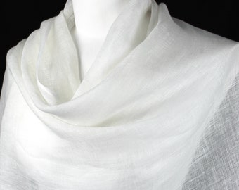 Cream Linen Wrap or Scarf : Fair Trade Lightweight Cover-Up