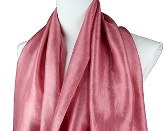 Hand Loomed Thai Silk Shawl: Dusty Pink Raw Silk