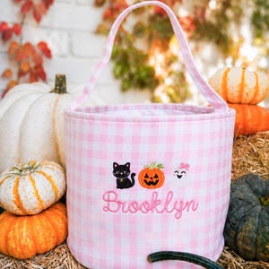 Personalized Halloween Trick or Treat Bag Custom Embroidered Name ...