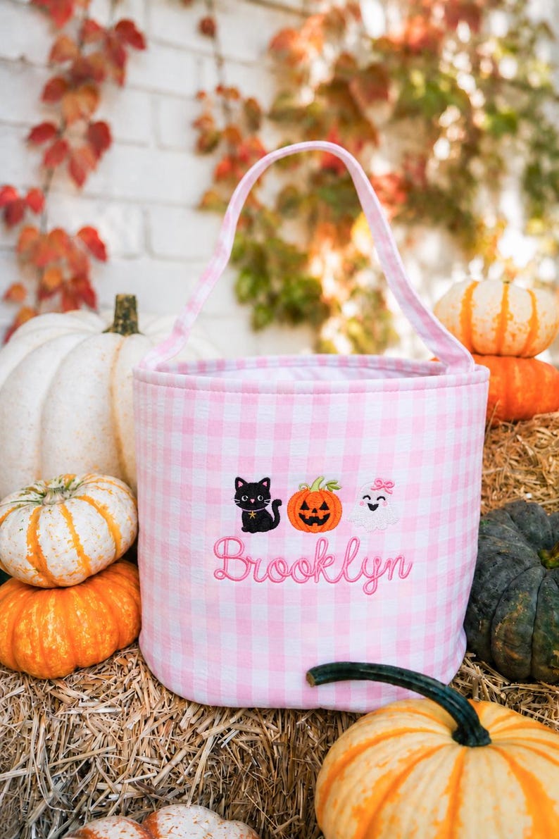 Personalized Halloween Trick or Treat Bag Custom Embroidered Name ...