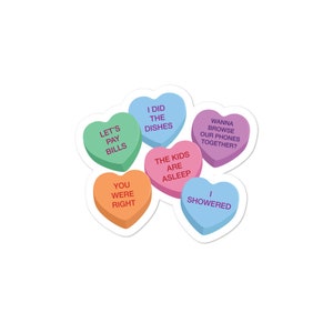 Marriage Candy Hearts Stickers