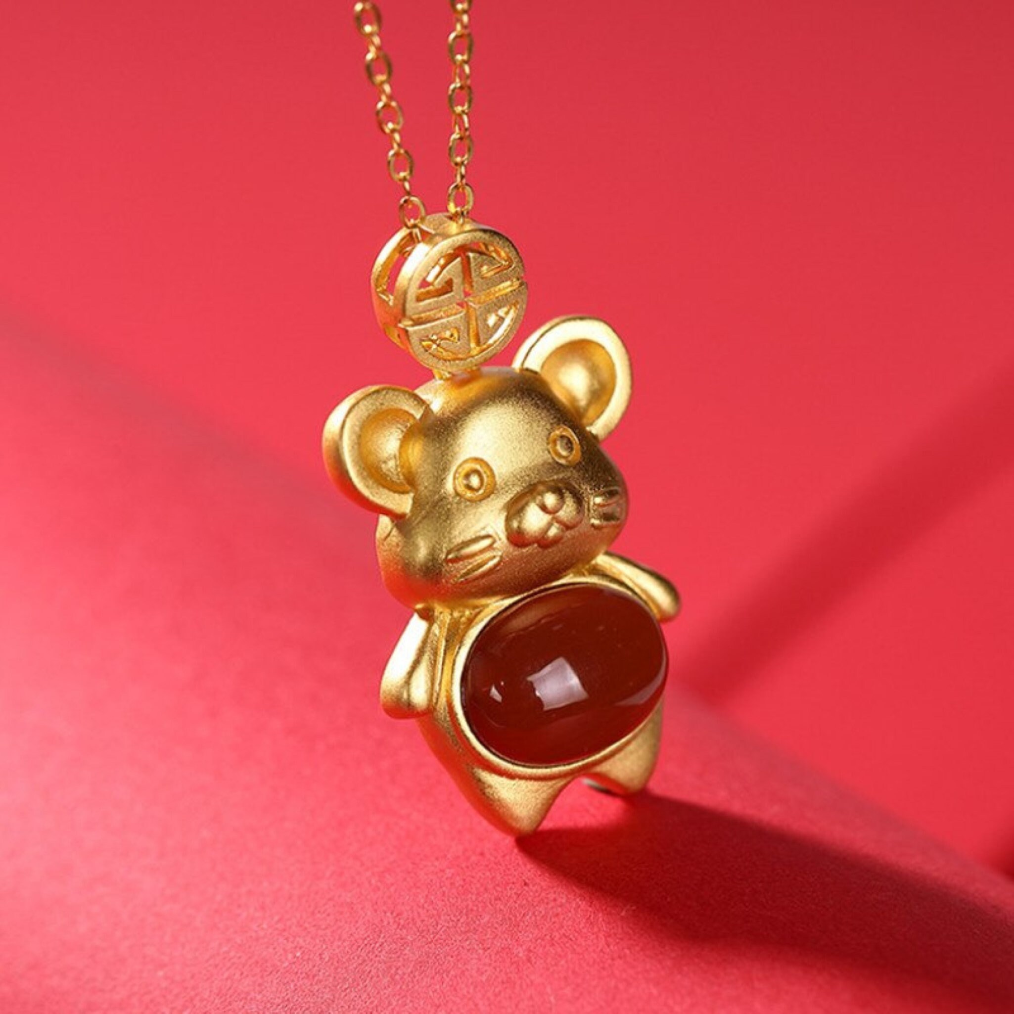 Jade Rat Pendant Gold Pendant Necklace Mens Womens Silver Etsy