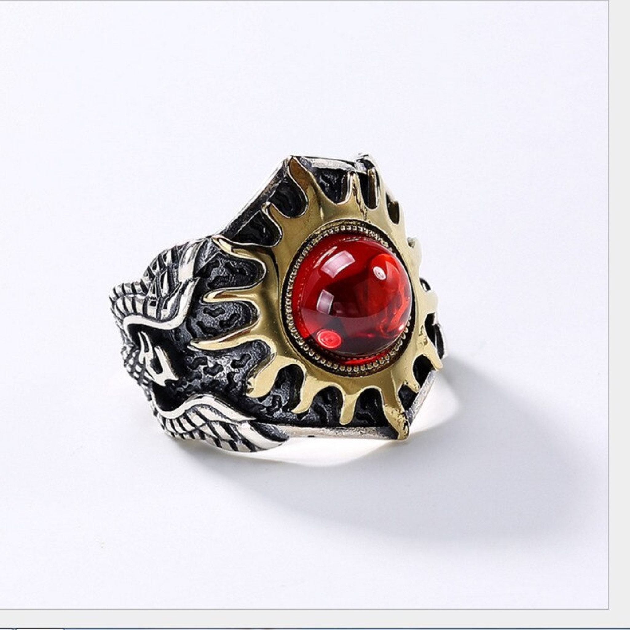 Mens Gold Sun Ring Dainty Crystal Ring Sterling Silver Etsy