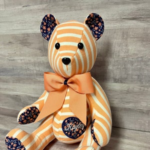 Memory Bear, Keepsake Bear, Memorial Gift, Custom Teddy Bear, Bear Made from Loved One's Clothes, Plushie, Remembrance Bear