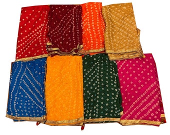 Wholesale Lot Of Solid Color Bandhani Bandhej Dupatta, Handmade Tie Dye Dupatta, Wedding Favor, Return Favor, Gift For Guests